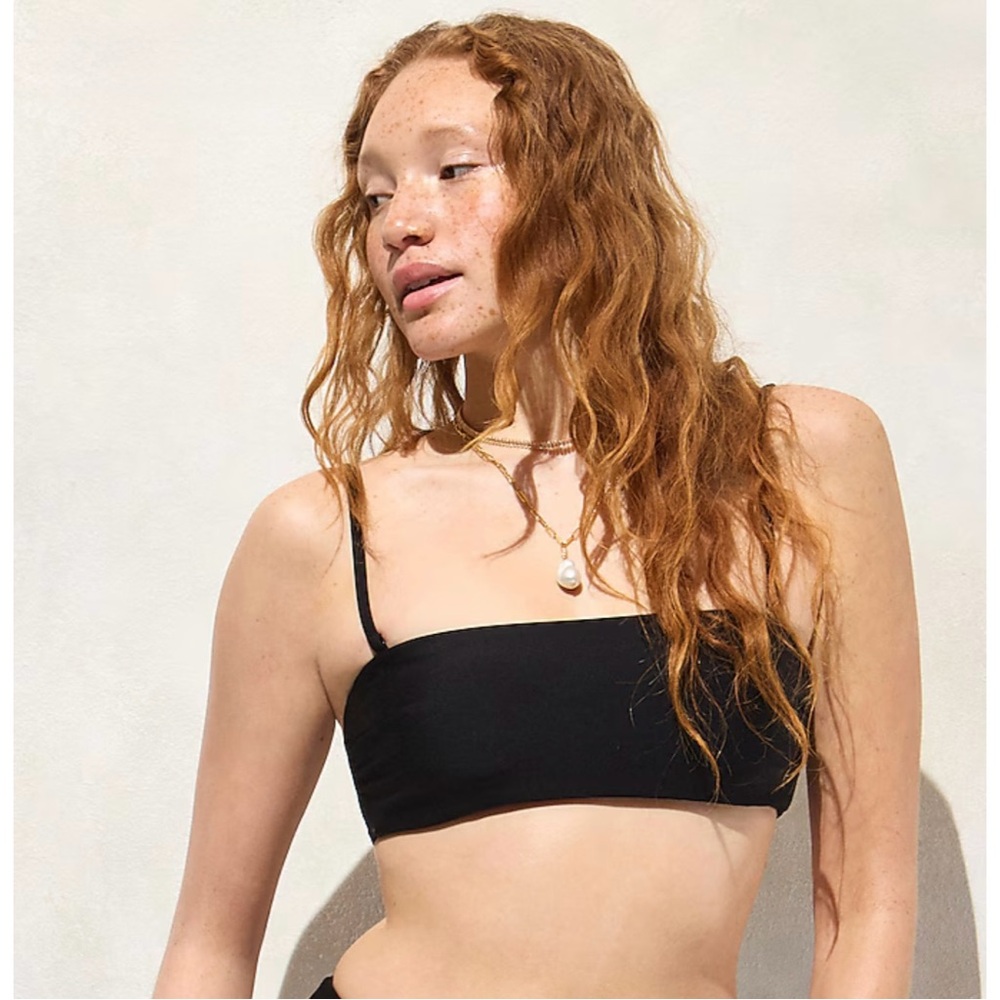NWT J. Crew Bandeau Bikini Top Classic Sculpt Black